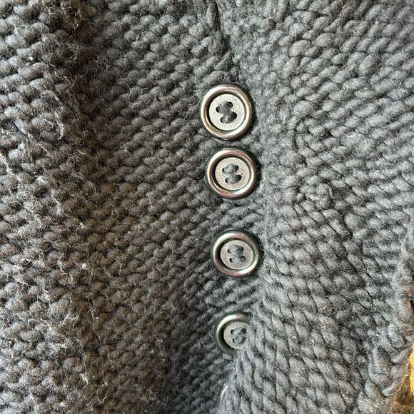 Twinkle by wenlan wool sweater oversized medium black turquoise short sleeve - Picture 6 of 7